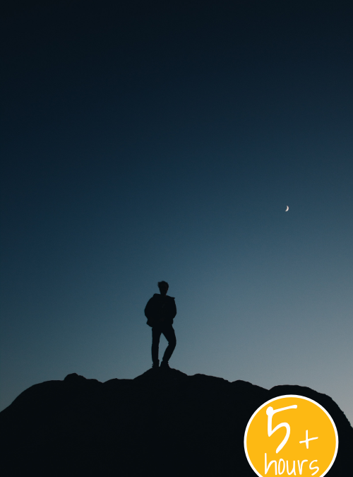 Project image card - click to select this 5 plus hour project. Image shows a silhouette of a person against a night sky.