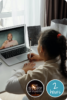 Project image card - click to select this 2 hour project. Image shows a child talking to an adult on a video call.