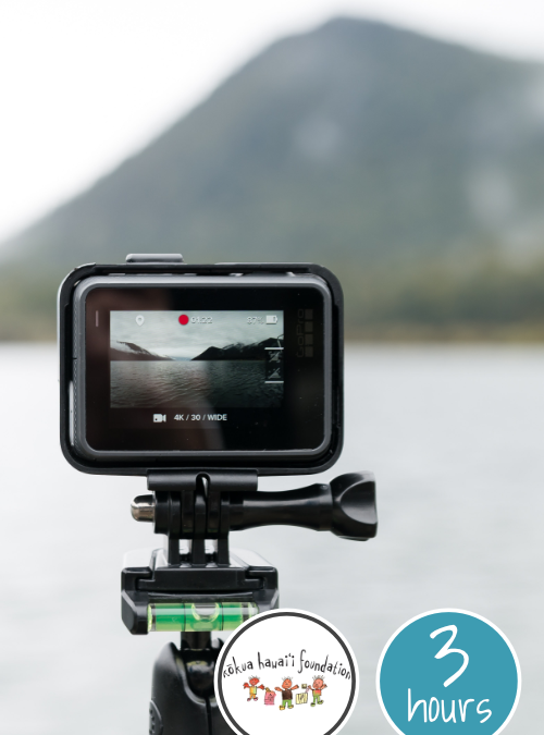 Project image card - click to select this 3 hour project. Image shows go pro on a tripod with a view of a mountain lake in the background
