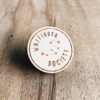 Wooden pin with "Wayfinder Society"