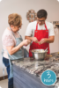 Project image card - click to select this 3 hour project. Image shows a man and grandmother bake together.