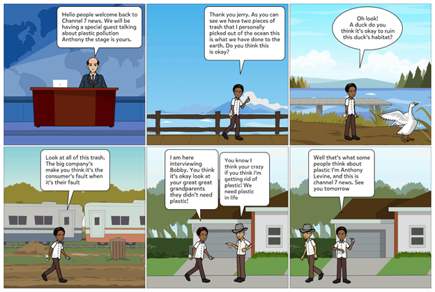 Student assignment comic strip