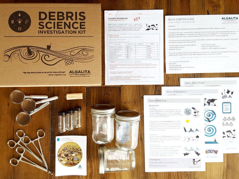 Contents of the Plastic Ocean Teaching Kit (Previously called the Debris Science Investigation Kit)