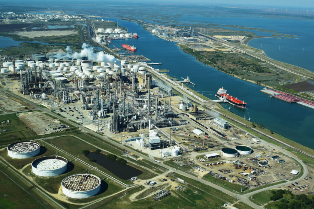 Photo credit: FracTracker Alliance. Ariel view of plastic production facility and port.